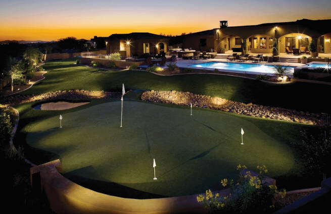 Greenwich backyard putting green